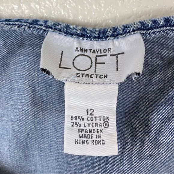 Vintage y2k Loft Denim Cap Sleeve Blouse - Picture 5 of 6